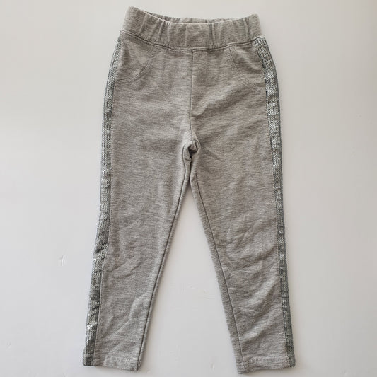 מכנס ארוך אפור בהיר עם פס נצנצים בצד גיל 6 בנות Borderline