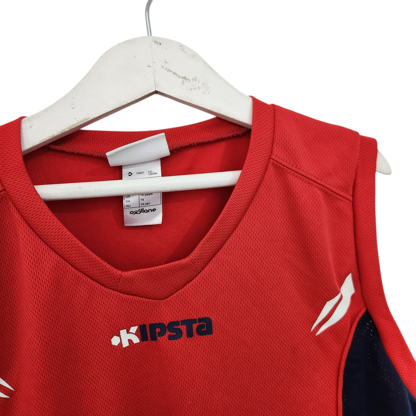 Kipsta גופיית ספורט בצבע אדום לילדים גיל 14