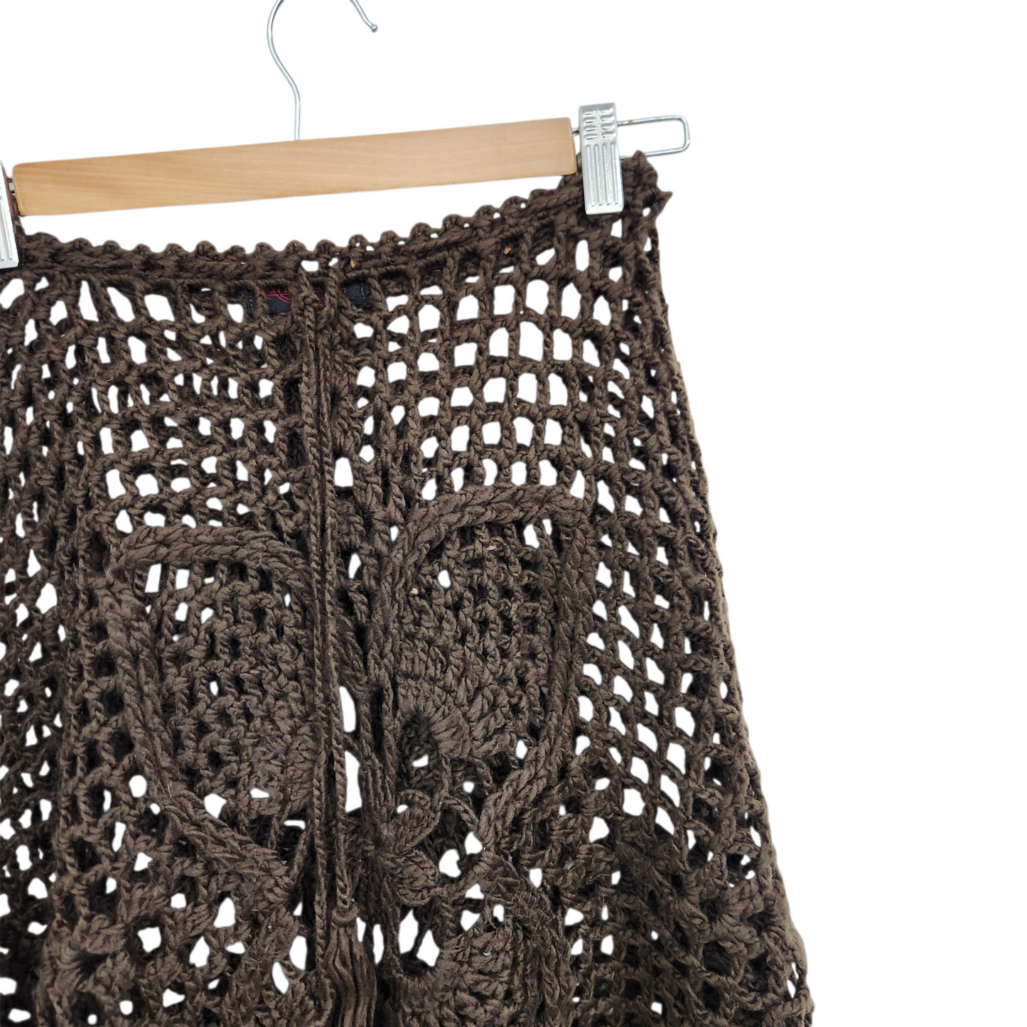 חצאית רשת צבע חום סרוגה לאישה מידה S