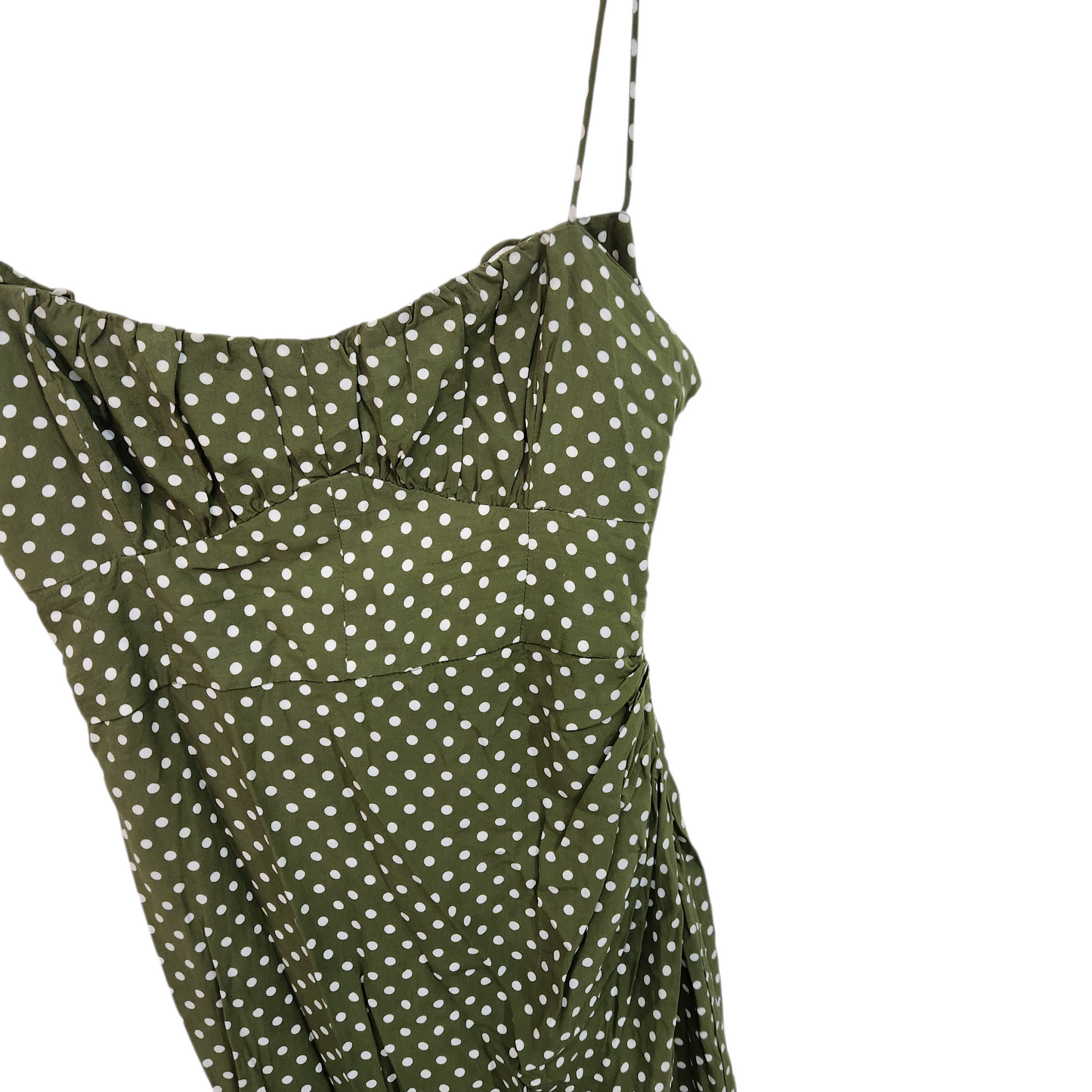 ZARA | שמלה מעוצבת צבע ירוק עם נקודות | לאישה מידה M