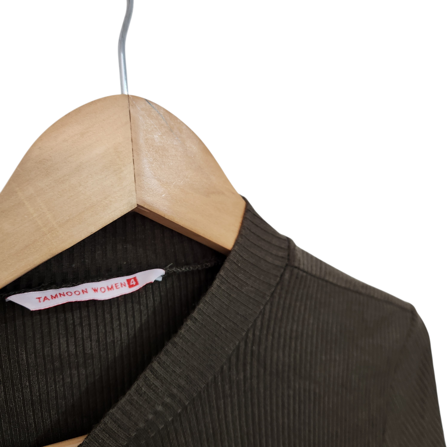 TAMNOON | חולצה קצרה צבע ירוק זית | לאישה מידה 4 XL