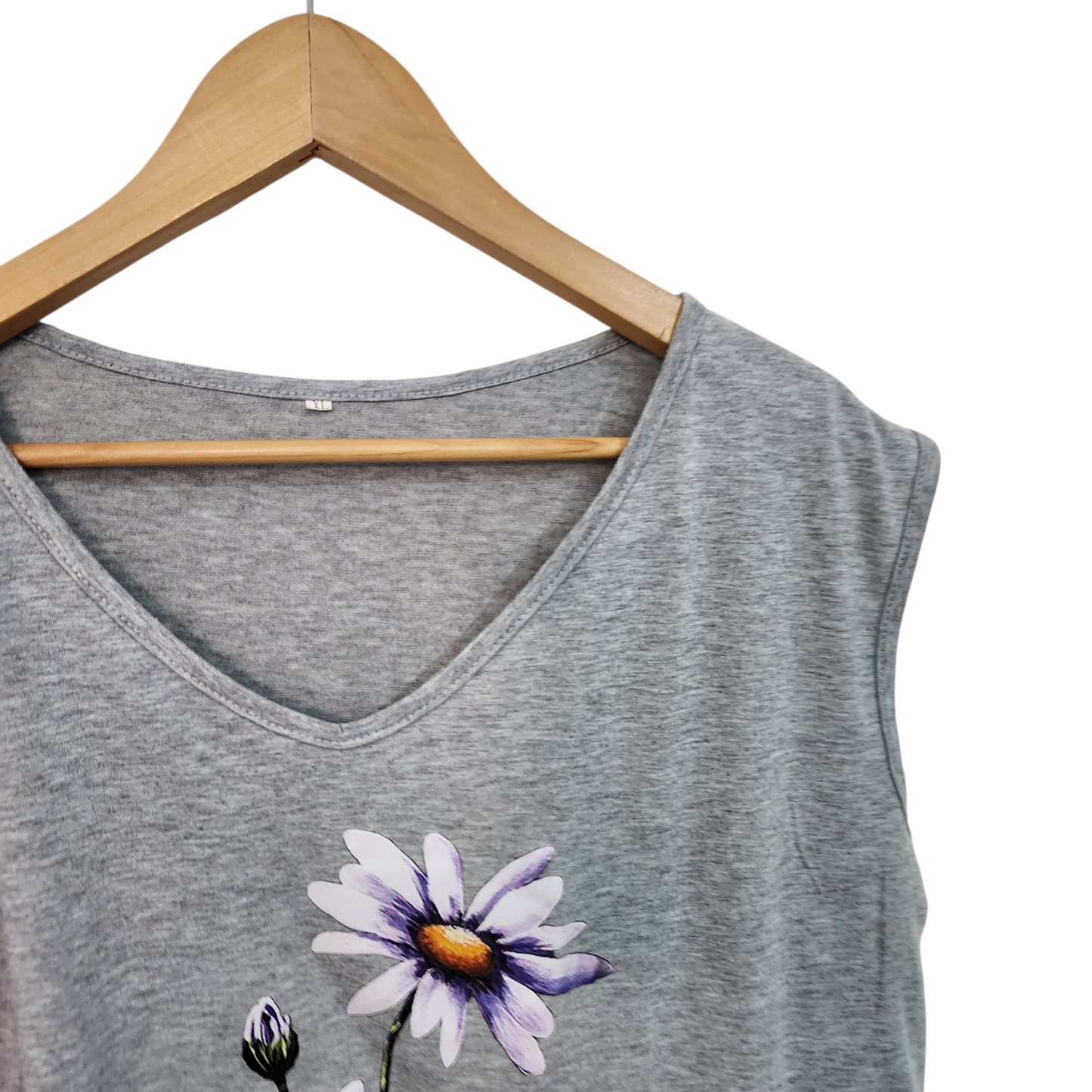 גופייה צבע אפור עם הדפס | לאישה מידה XL