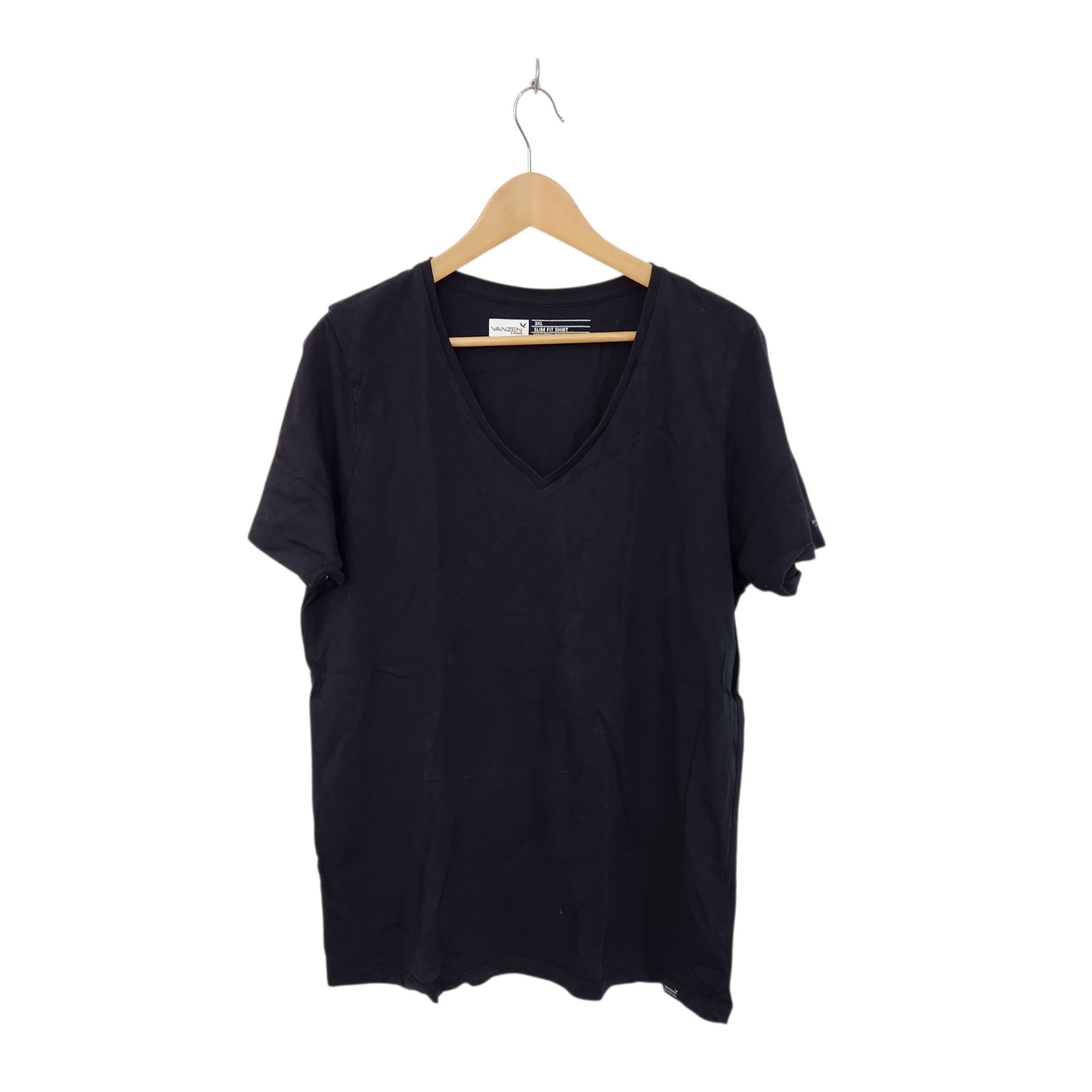 VANZEN | חולצה קצרה צבע שחור | לאישה מידה XXL