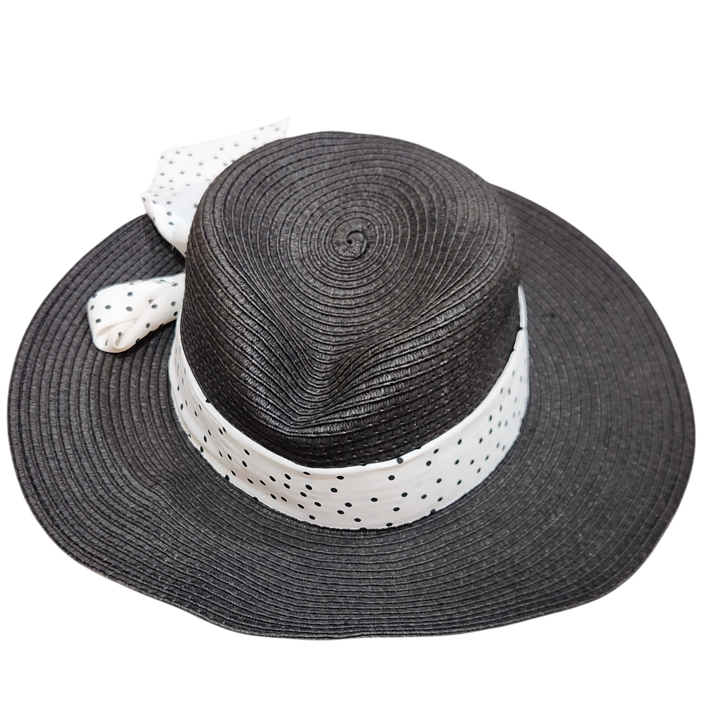 כובע פדורה צבע אפור עם סרט ו שוליים רחבים