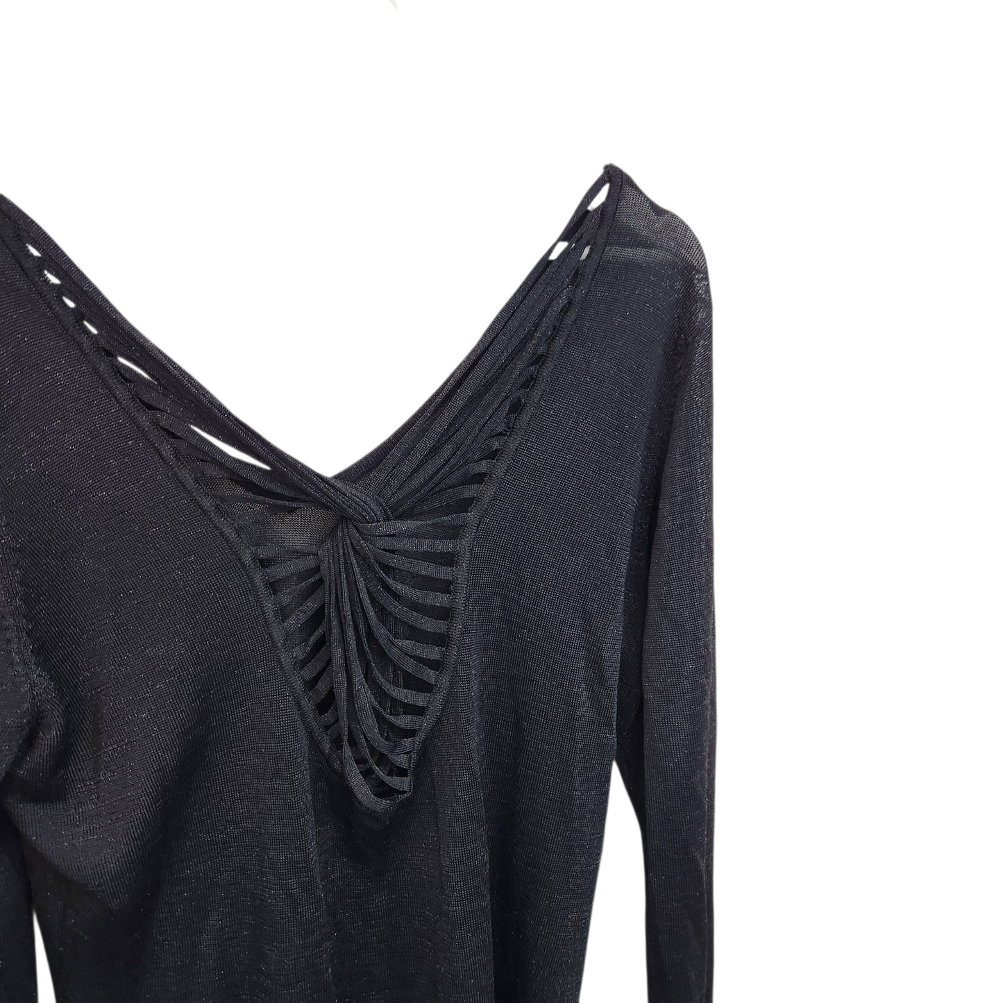 חולצה ארוכה דקה | צבע שחור עם נצנצים | מידה L