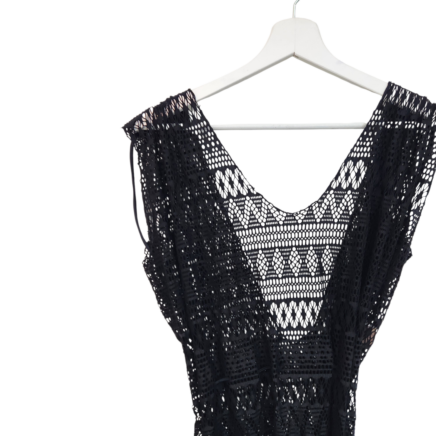 SONGO D'ORO | שמלת חוף רשת צבע שחור | לאישה מידה M