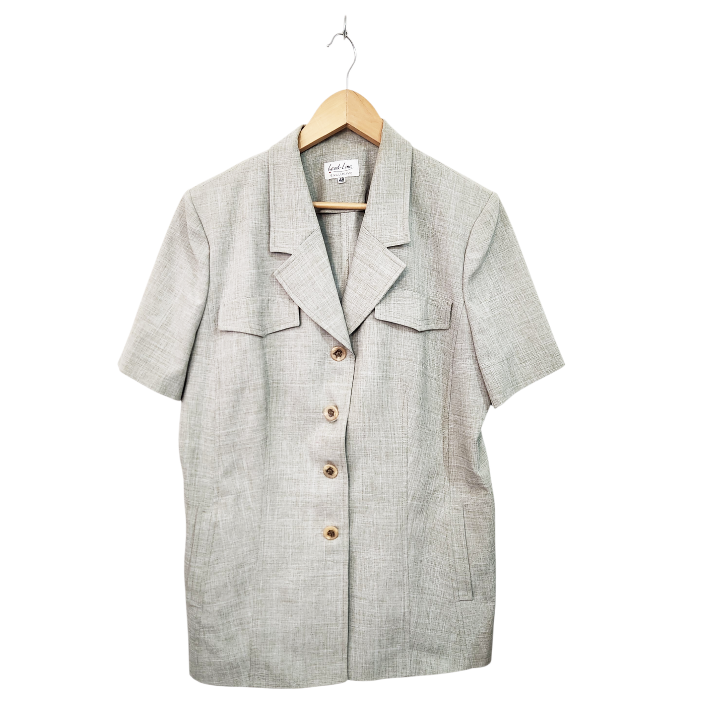 LORD LINE | חולצה מכופתרת עם כריות כתפיים | וינטג' | לאישה מידה 48