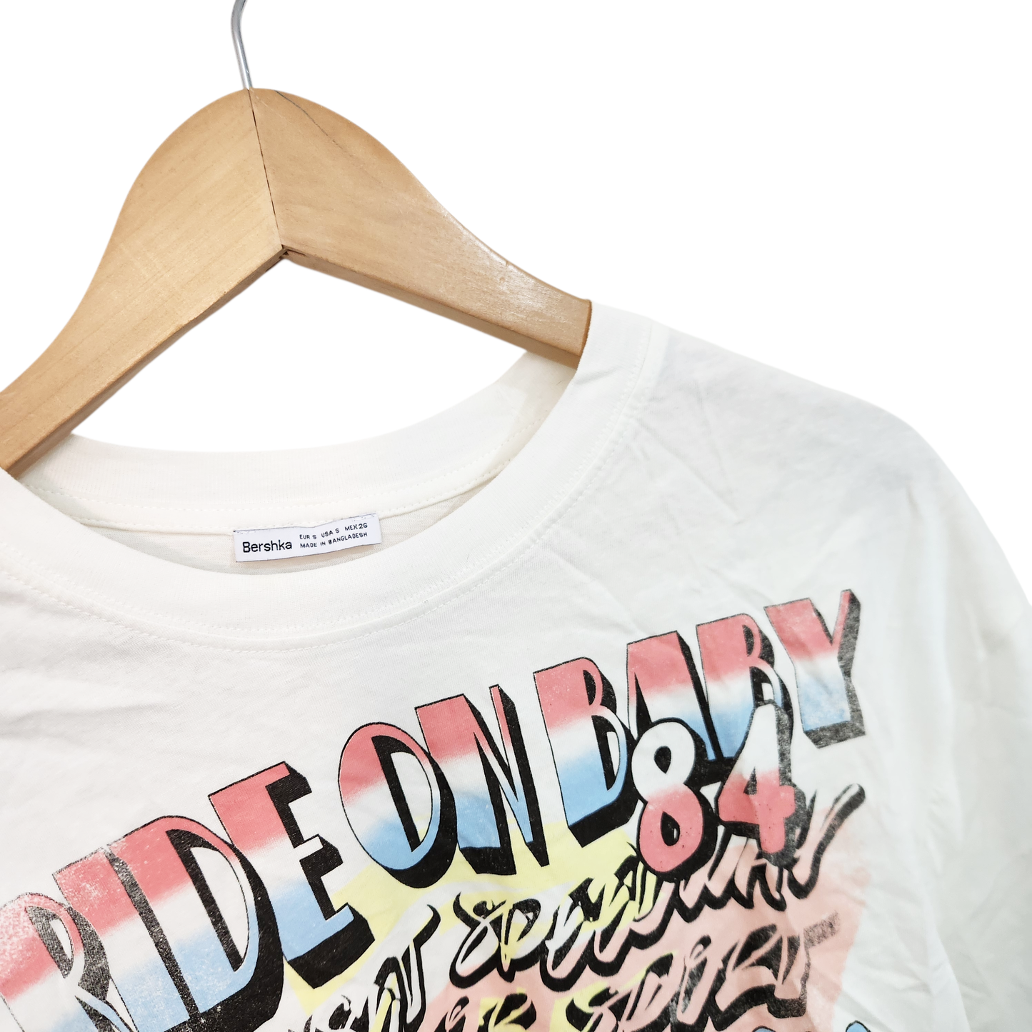 BERSHKA | חולצת קרופ קצרה | לאישה מידה S