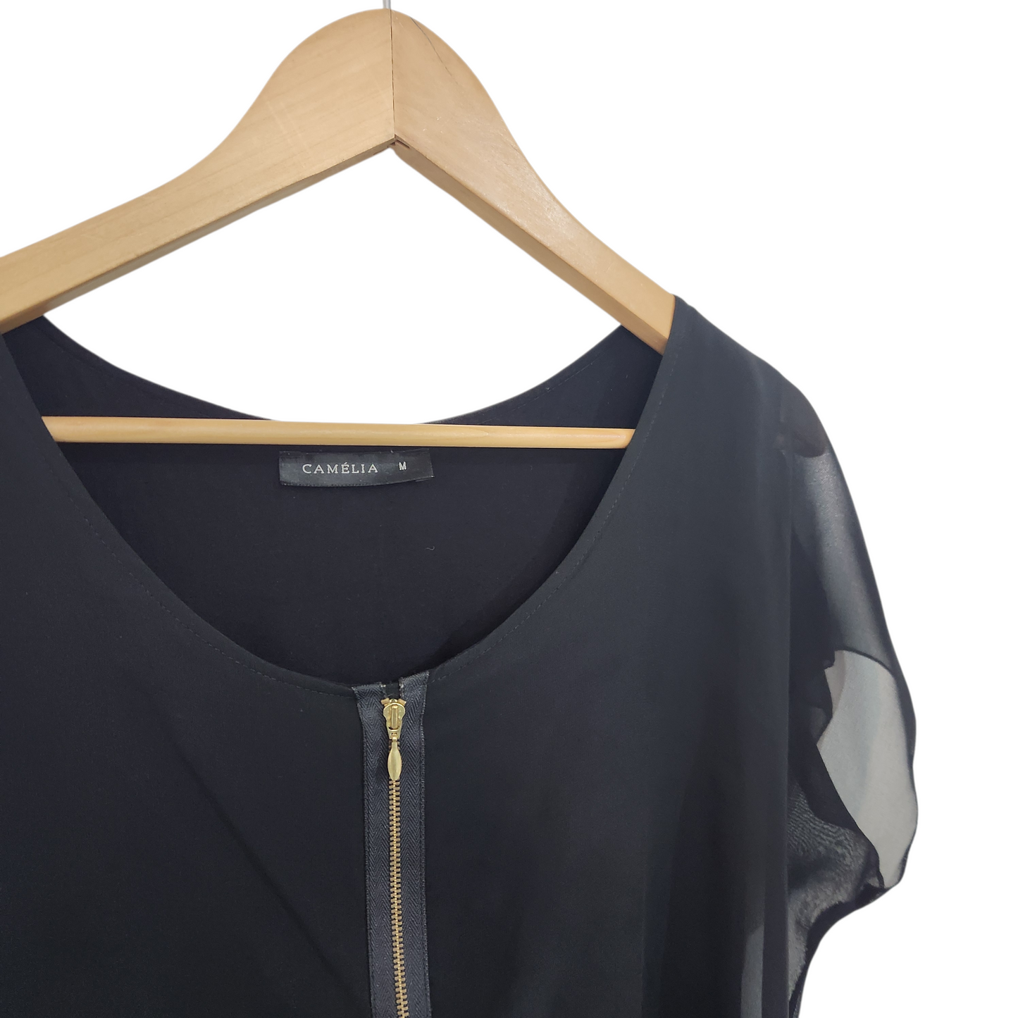 CAMELIA | חולצה מעוצבת צבע שחור | לאישה מידה M