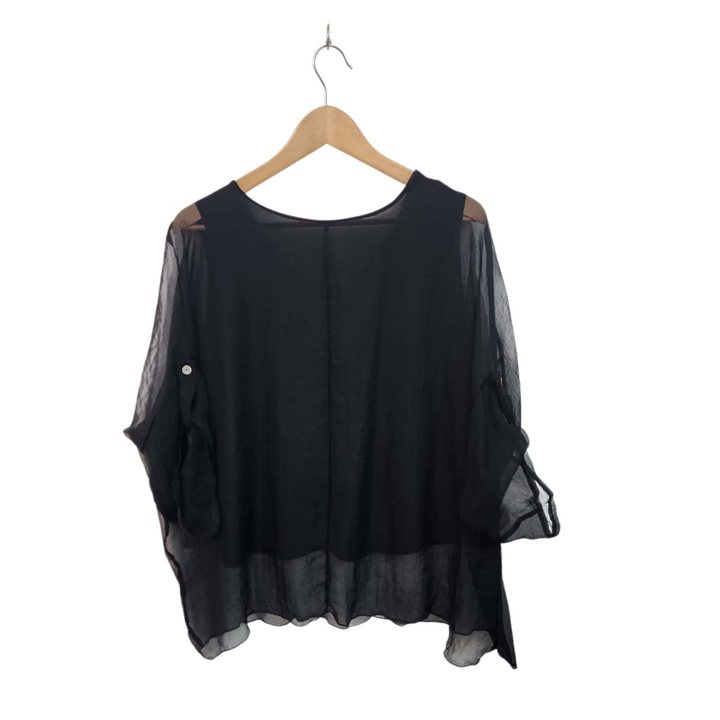 חולצה מעוצבת צבע שחור| לאישה מידה M/L