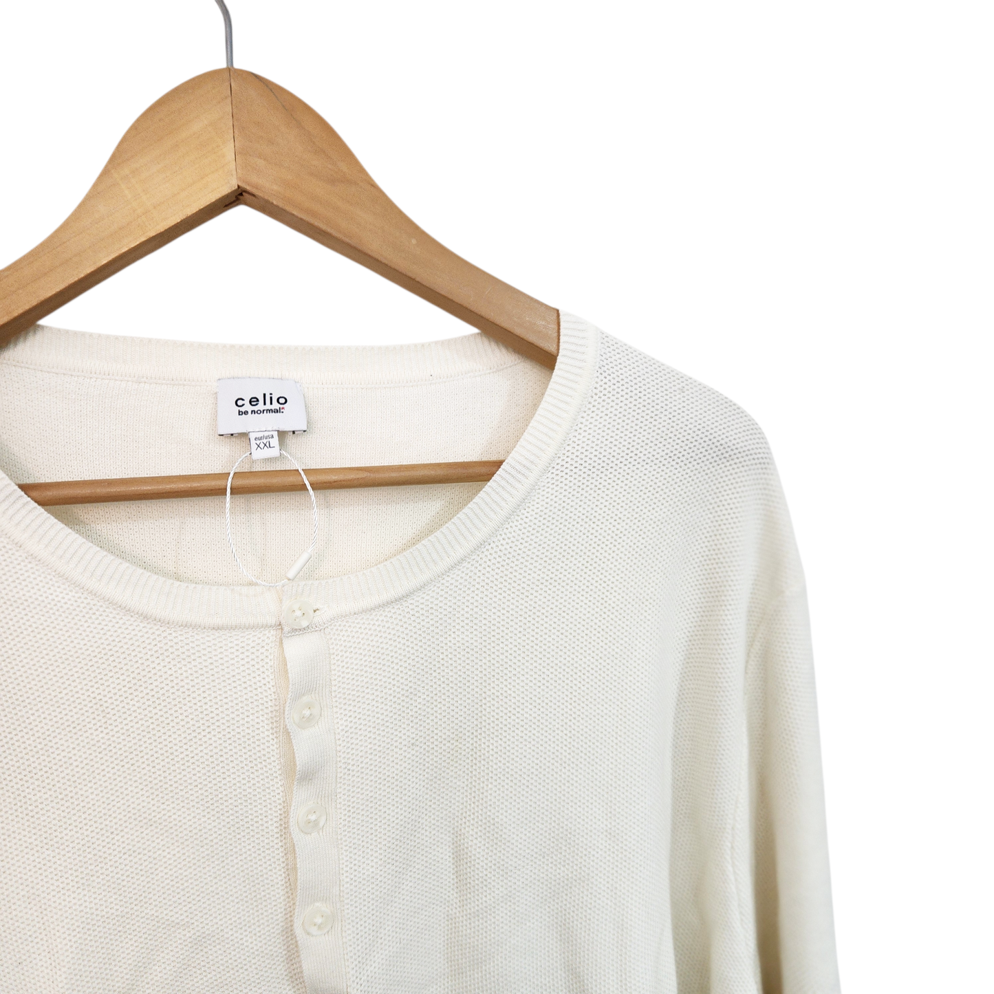 CELIO | חולצה ארוכה צבע קרם | לגבר מידה XXL