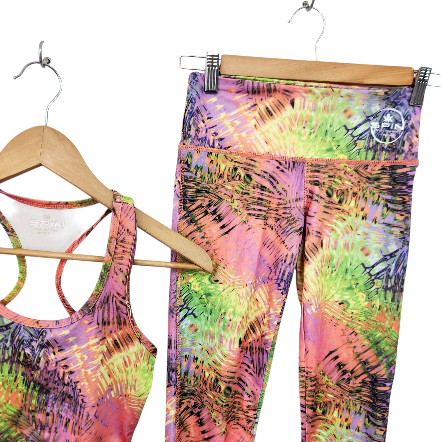 SPIN | סט טייץ וחזיית ספרט טאי דאי | לאישה מידה XS