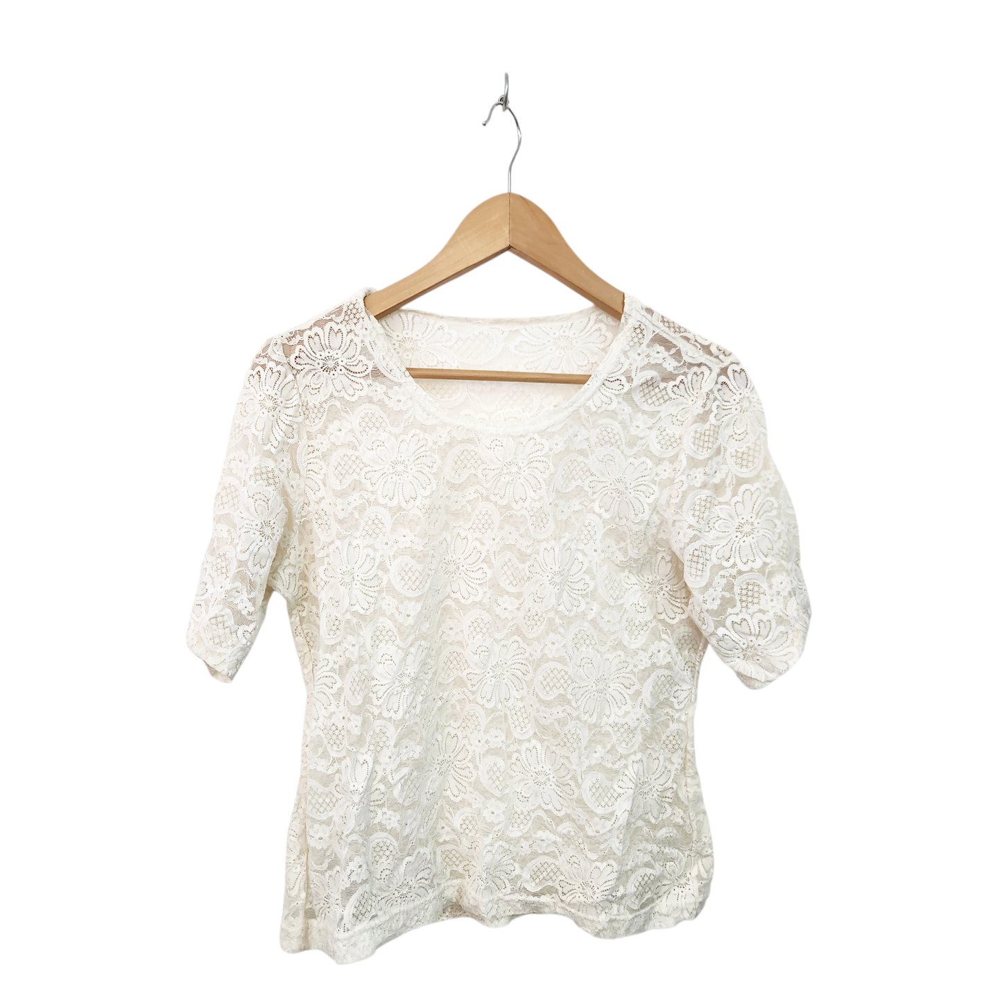 חולצת תחרה צבע קרם | לאישה מידה M