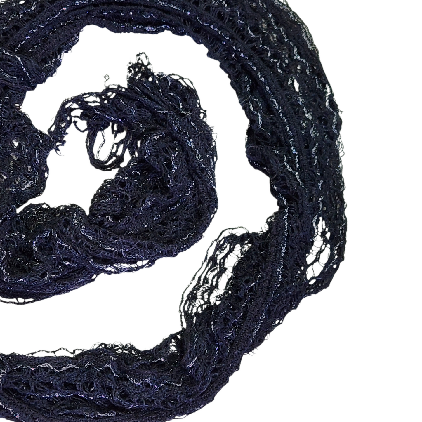 צעיף סרוג שחור כסוף