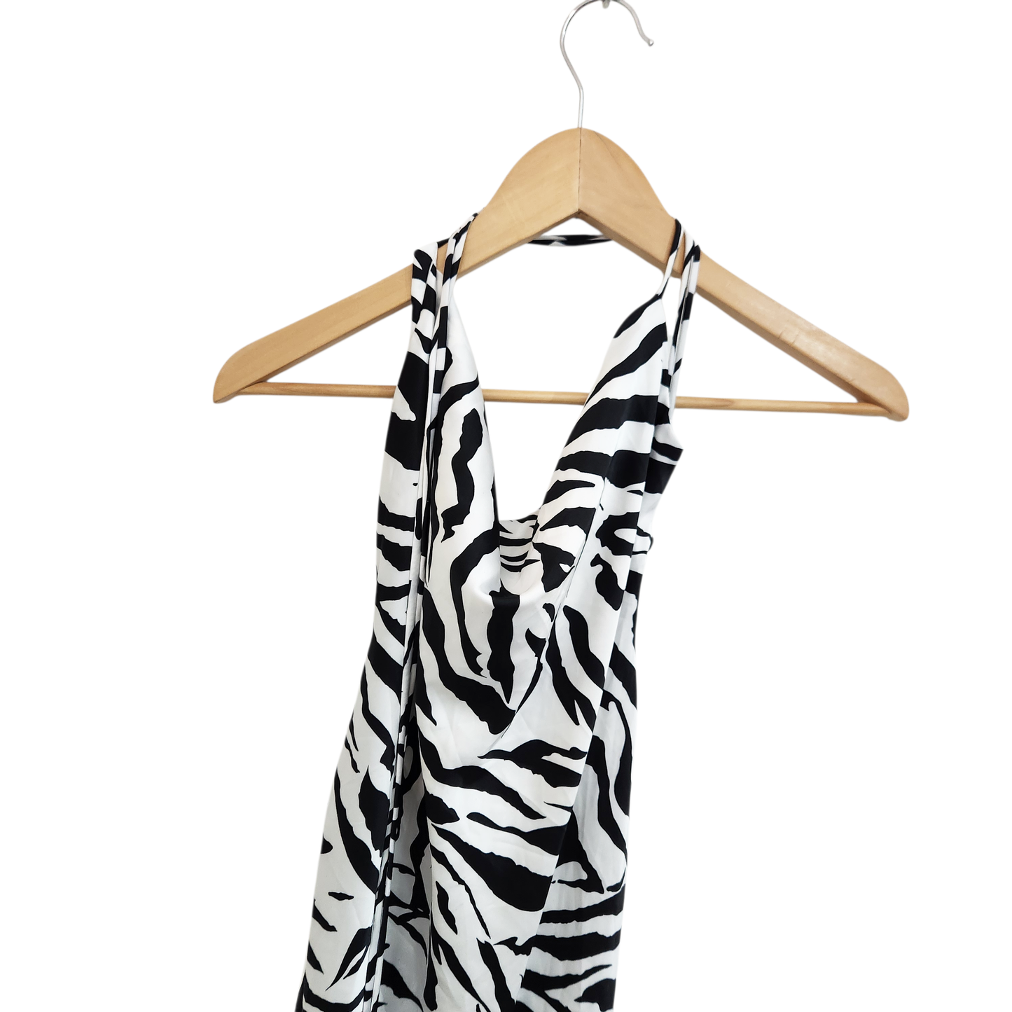 שמלת סטן הדפס זברה | לאישה מידה S