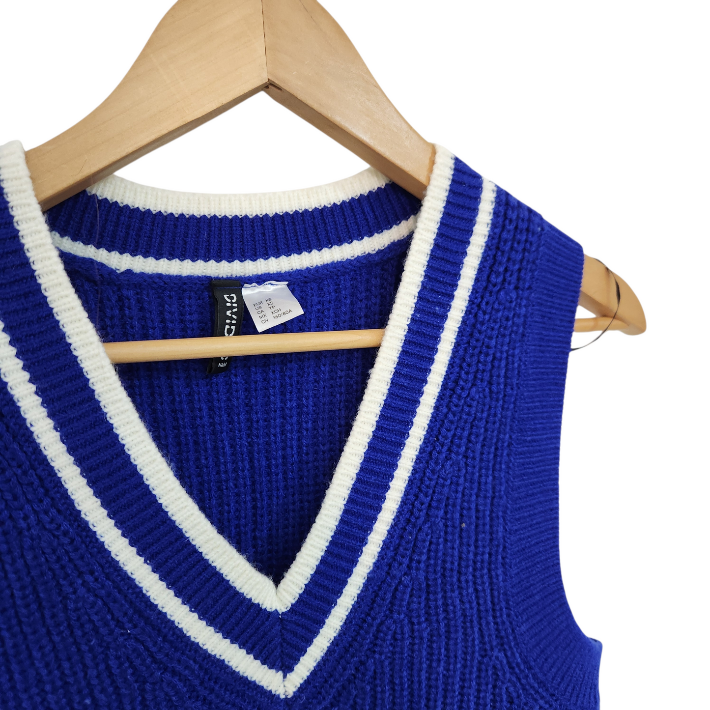 H&M | אפודה סרוגה צבע כחול | לאישה מידה XS