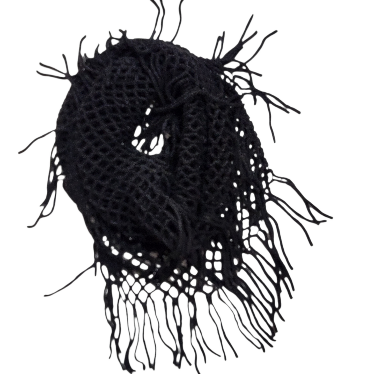 צעיף לולאה סרוג צבע שחור