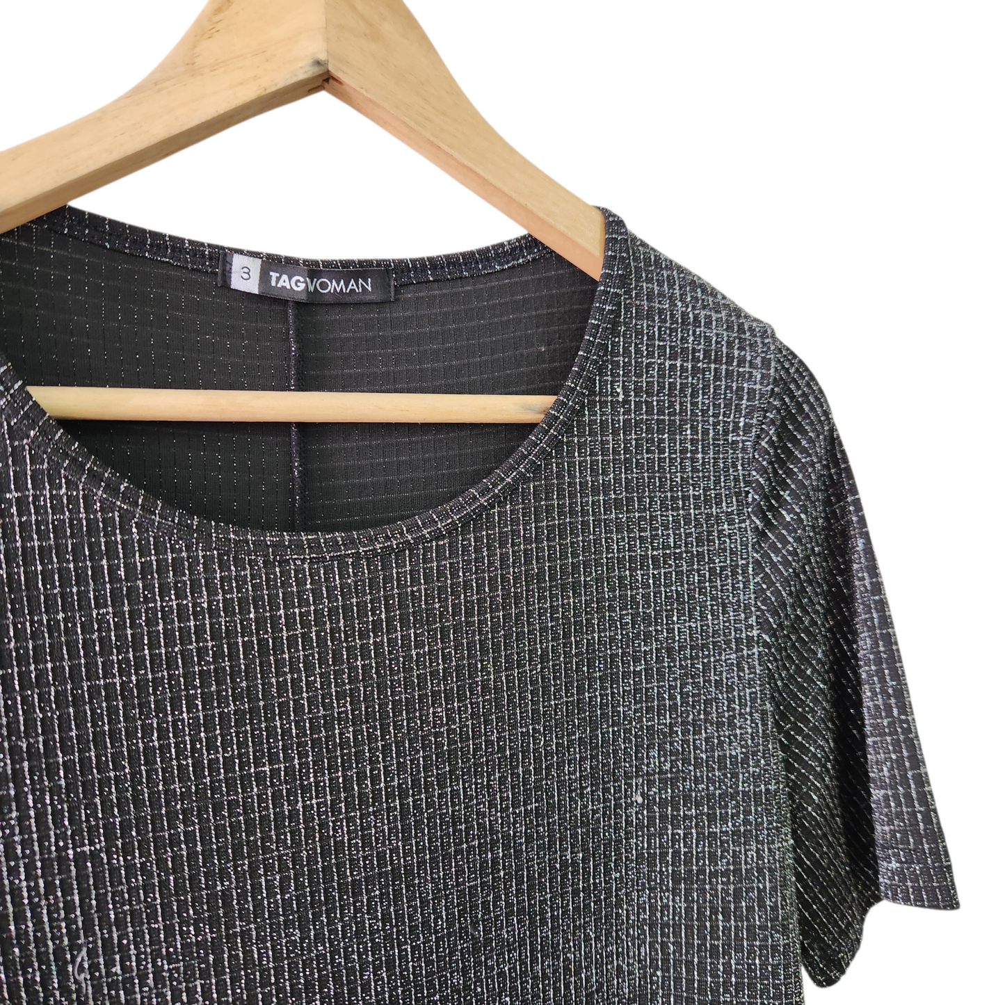 TAG WOMAN | שמלה צבע שחור וכסוף נוצצת | לאישה מידה 3 L