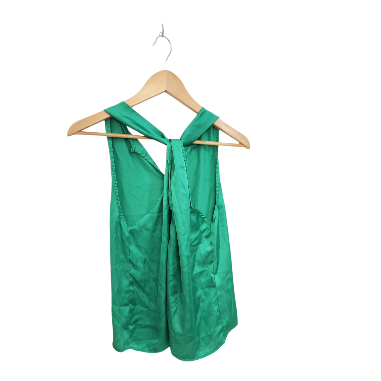 TERRA NOVA | גופיית סטן מעוצבת צבע ירוק | לאישה מידה M