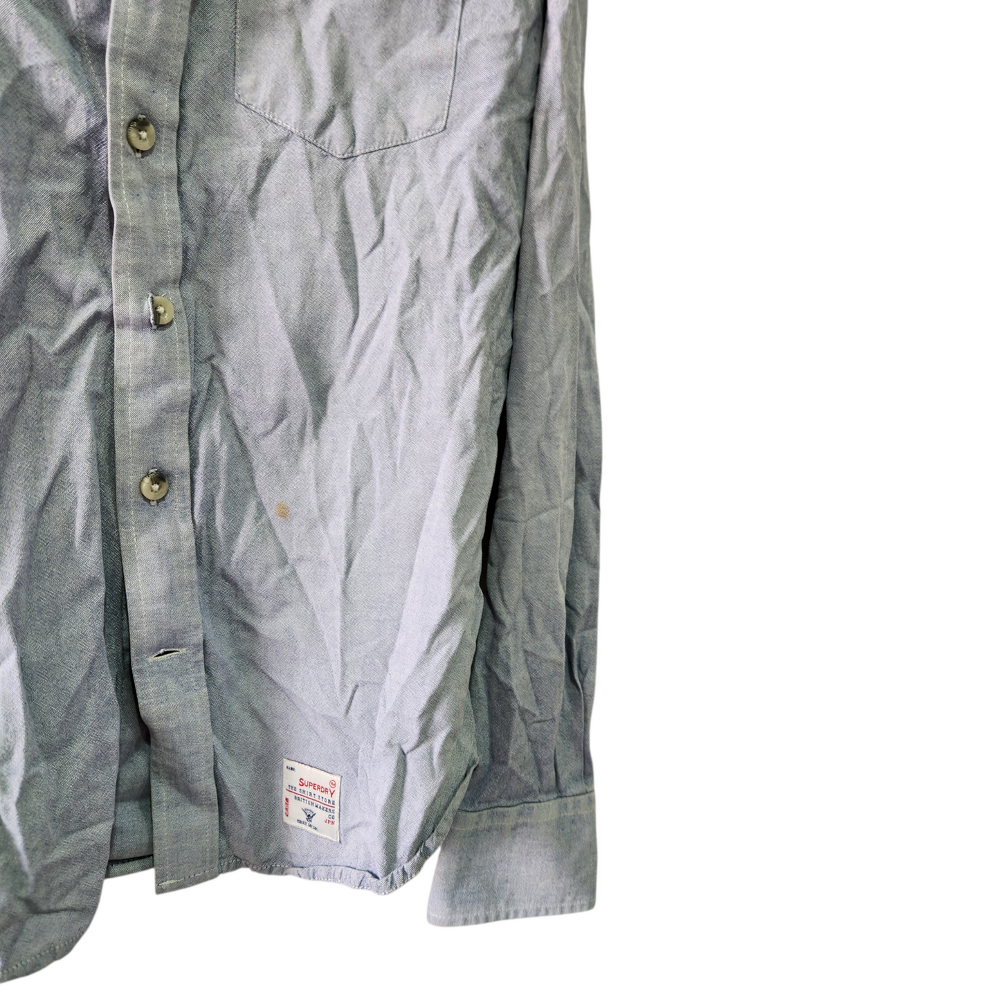 SUPER DRY | חולצה מכופתרת לגבר מידה L | כתם קטן