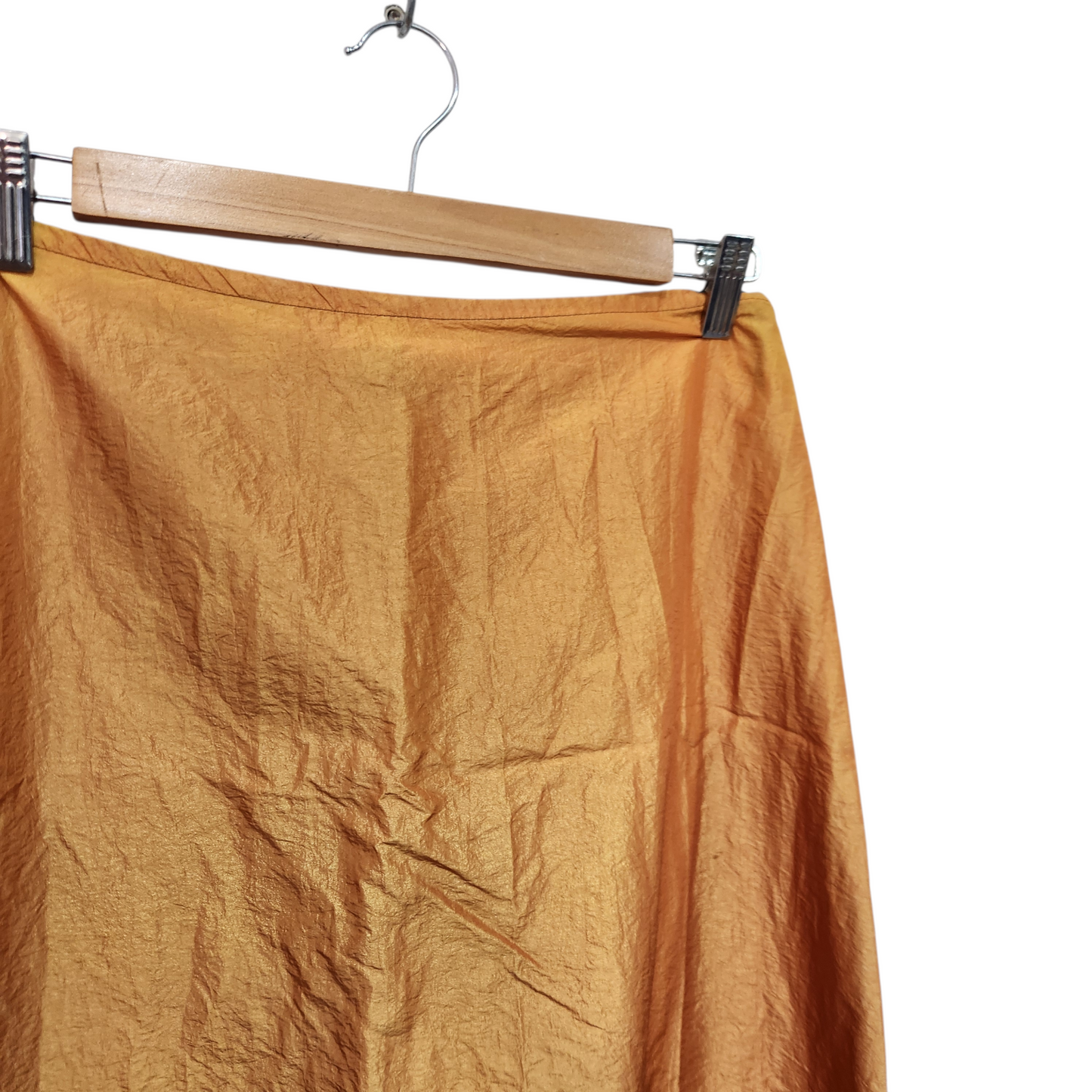 מיכל לוין | חצאית כתומה מבריקה | לאישה מידה 40 | 30אינץ היקף מותן