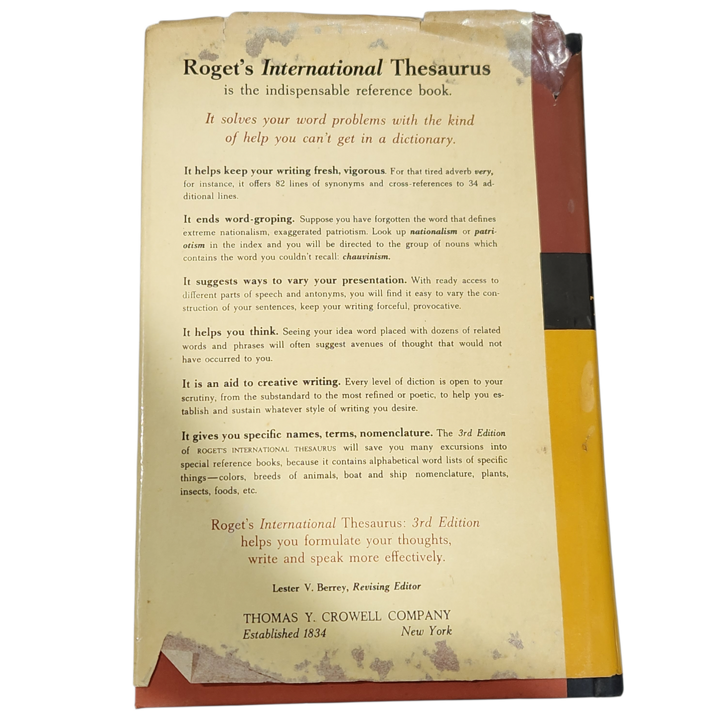 Roget's International Thesaurus – Third Edition