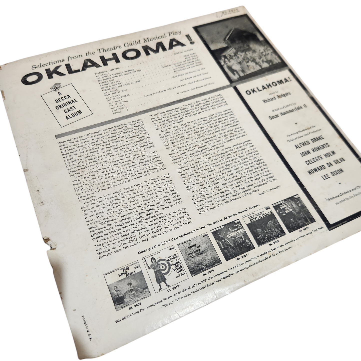 תקליט וינטג' Oklahoma! – Original Cast Album | מיוזיקל קלאסי