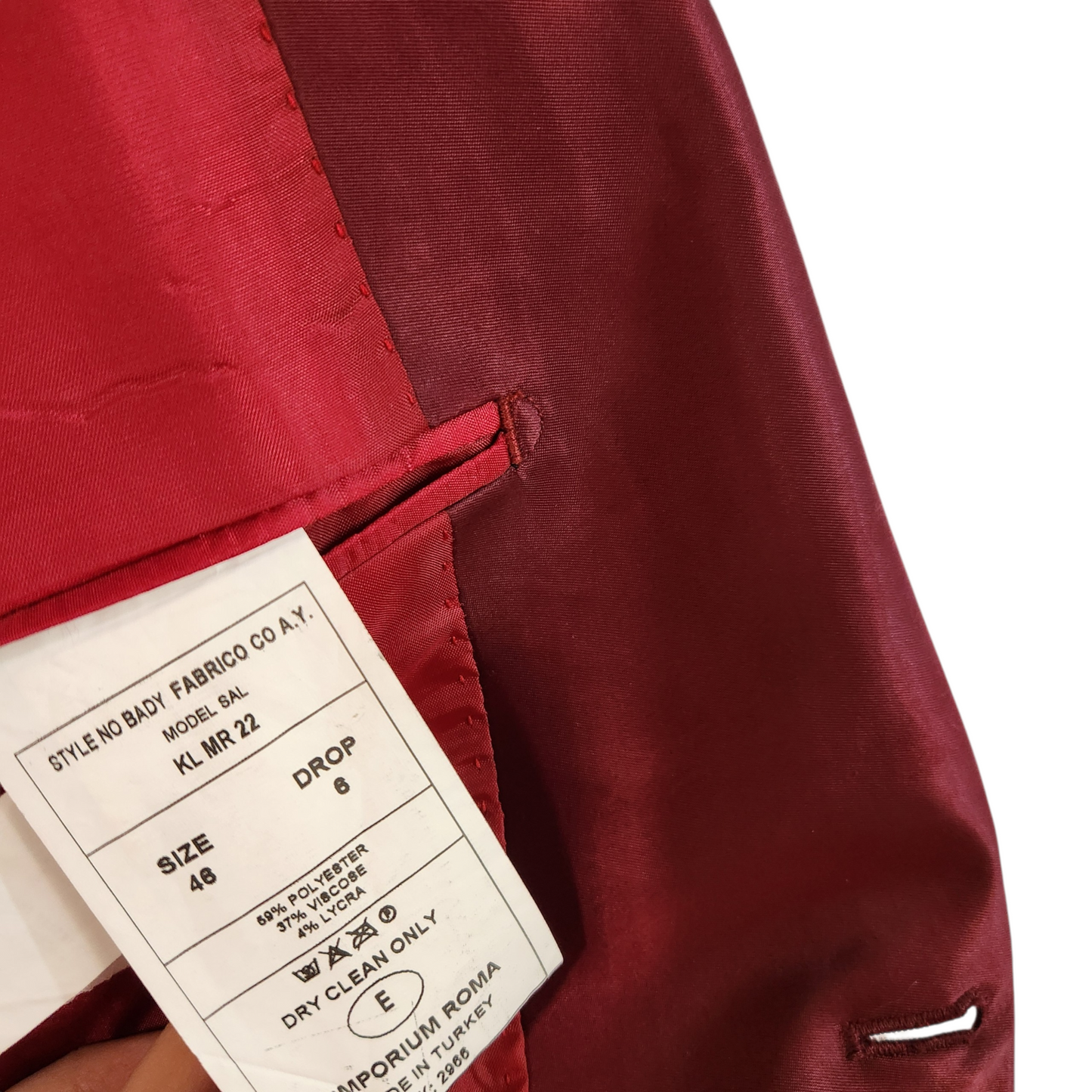 EMPORIUM ROMA | ג'קט בורדו וינטג' לגבר מידה 46