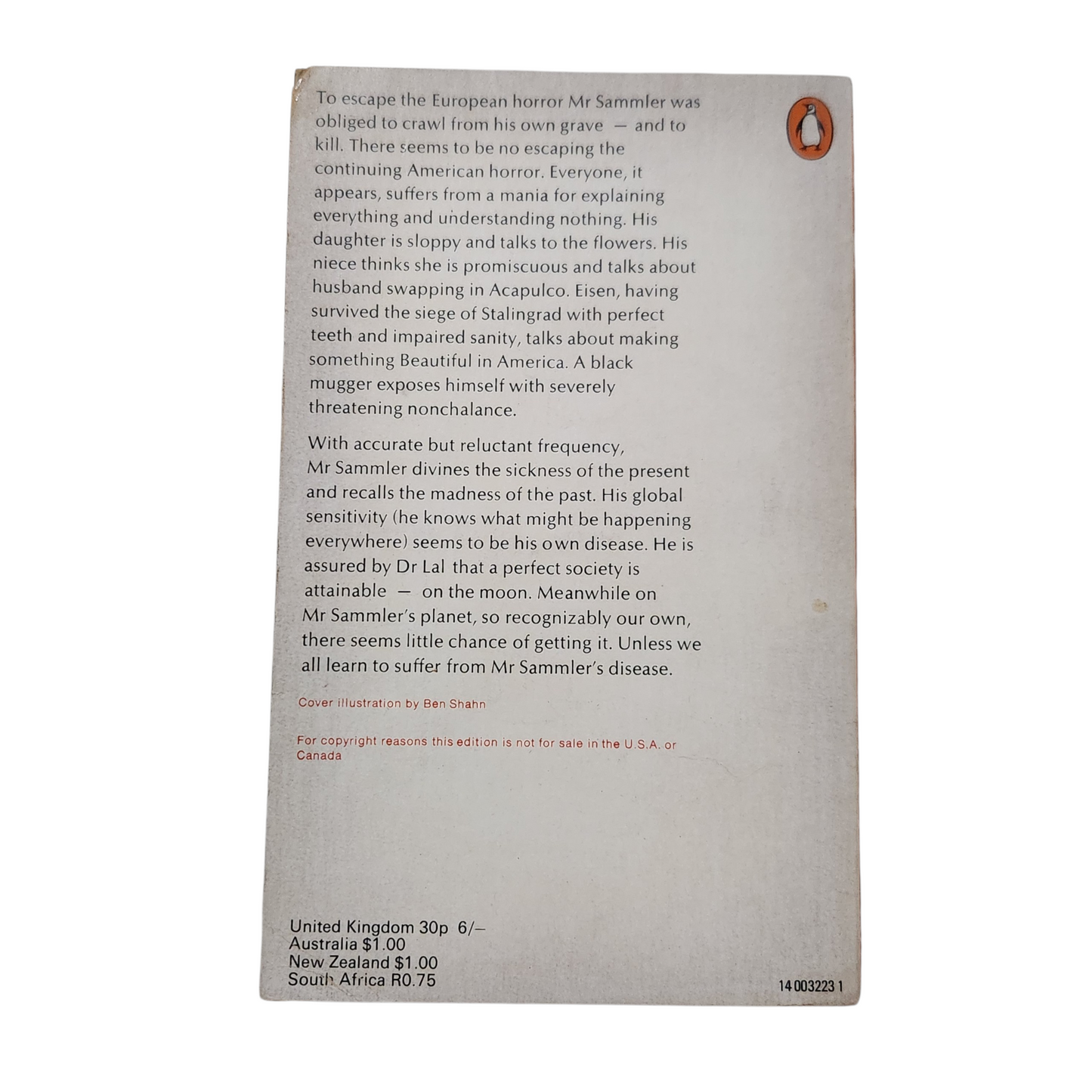 Mr Sammler’s Planet – Saul Bellow (1971)