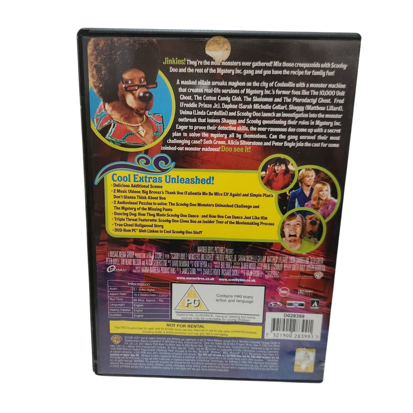 SCOOBY-DOO 2: MONSTERS UNLEASHED (2004) | DVD מקורי - קומדיית הרפתקאות לכל המשפחה