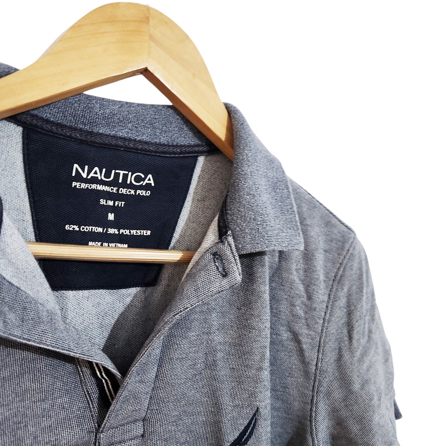NAUTICA | חולצת פולו אפורה לגבר מידה M | Slim Fit