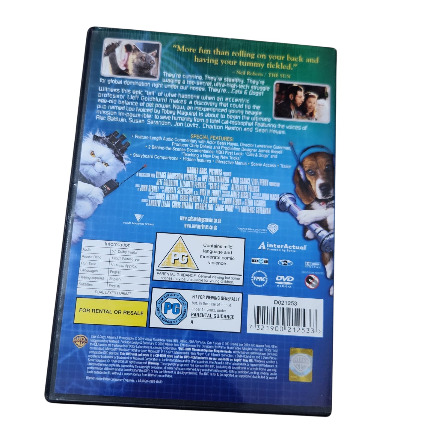 Cats & Dogs | חתולים נגד כלבים | DVD מקורי