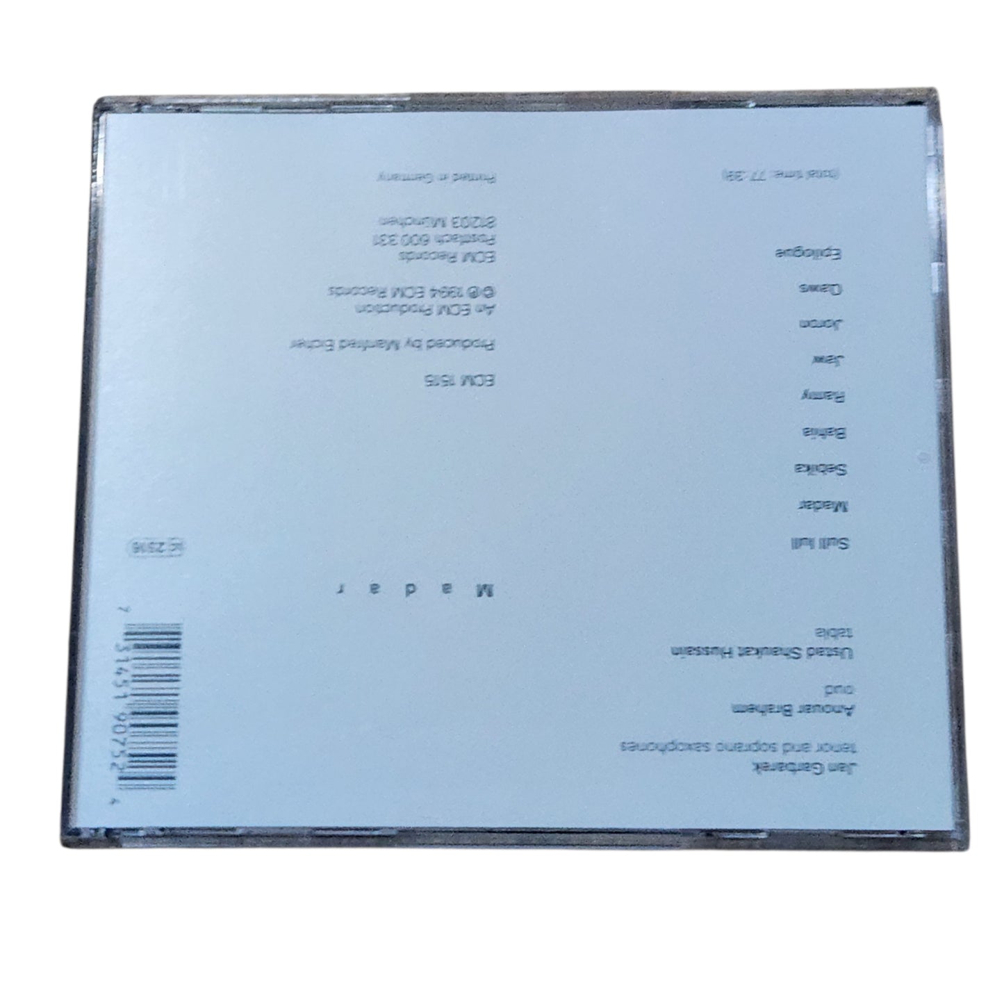 Jan Garbarek / Anouar Brahem / Shaukat Hussain – Madar | ECM | CD