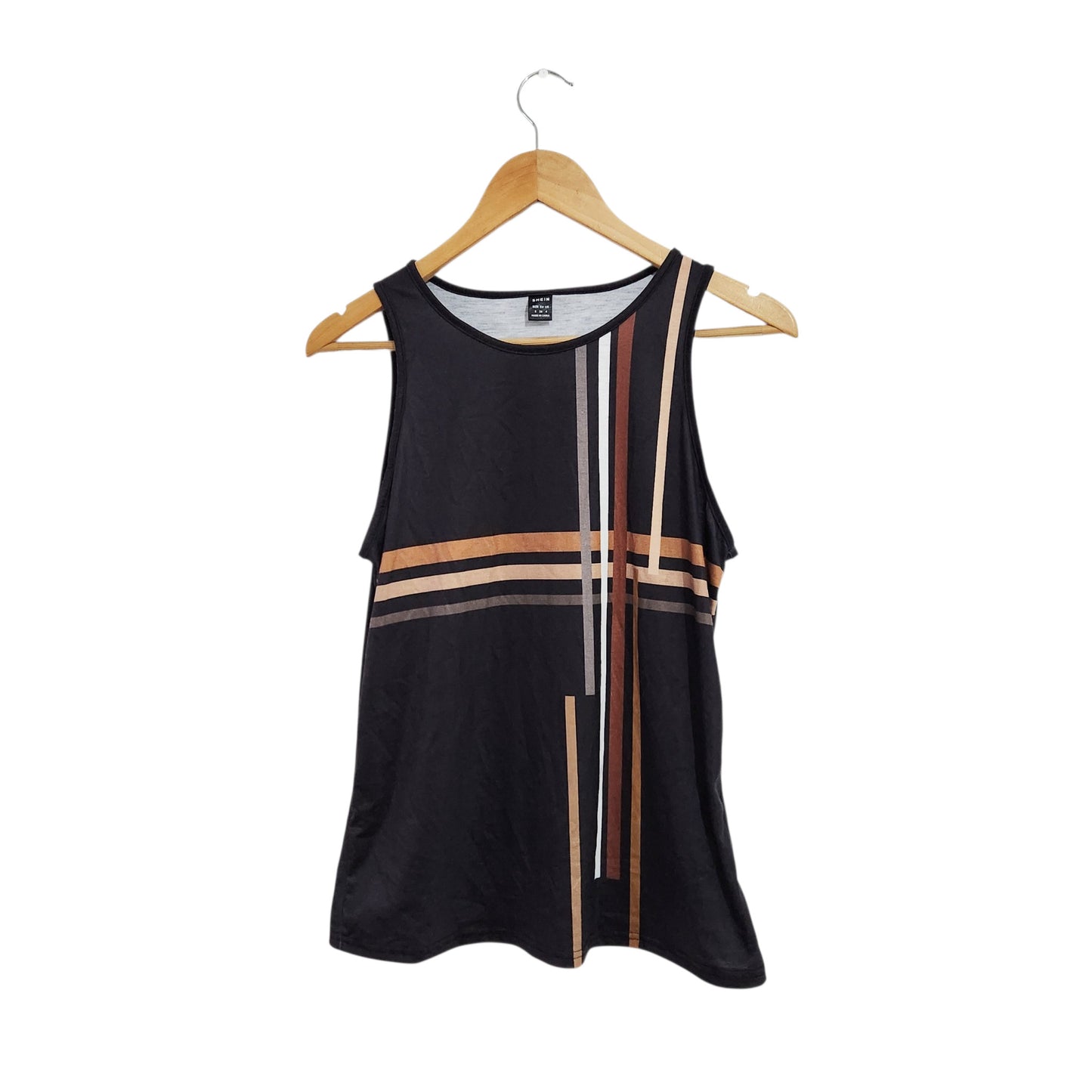 SHEIN | גופייה לנשים מידה S | שחור עם הדפס גיאומטרי