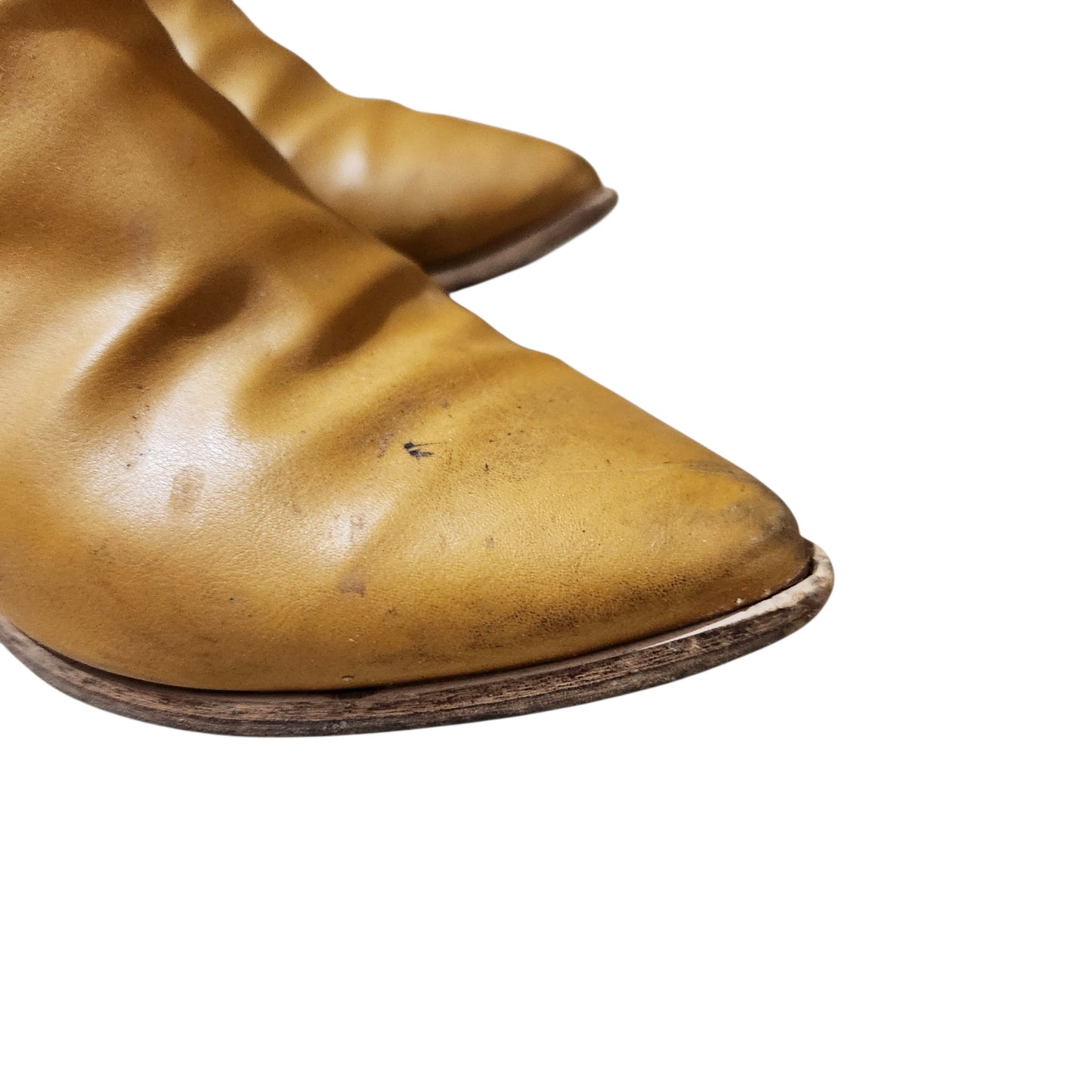 CAMDEN & SHOES | מגפוני עור לנשים מידה 38 | חרדל