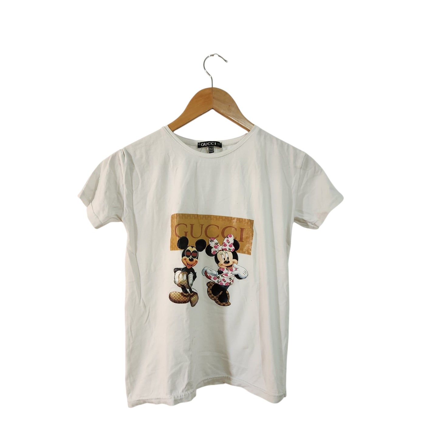חולצת טי לנשים עם הדפס GUCCI ומיקי מאוס | מידה S