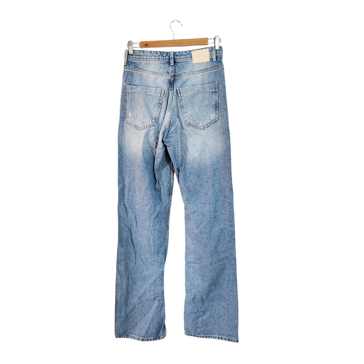 ZARA | ג'ינס לנשים מידה 38 | כחול בהיר | קרעים מעוצבים
