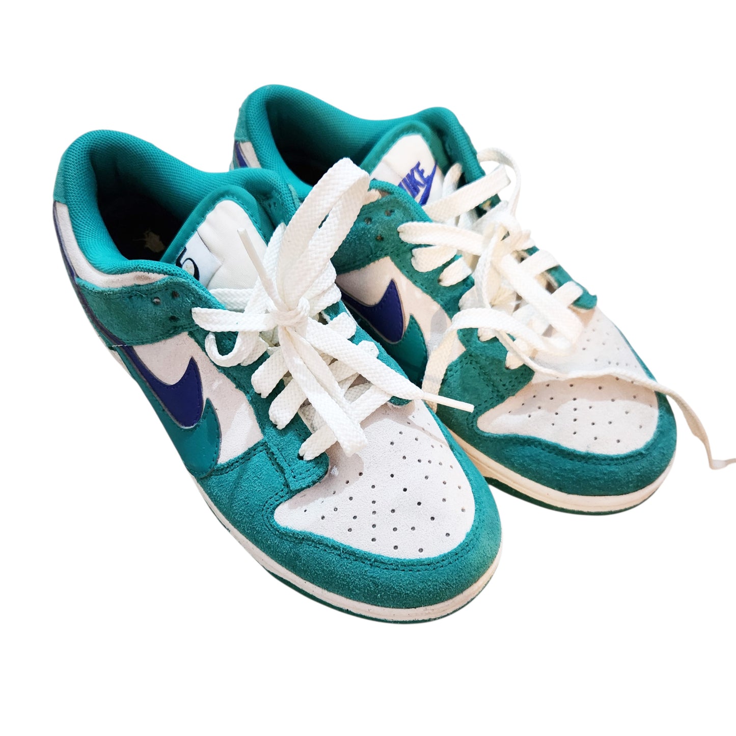 NIKE Dunk Low | נעלי ספורט לנשים/ילדים מידה 36.5 | לבן, טורקיז וכחול