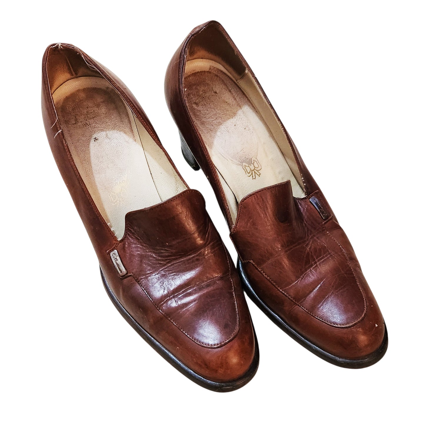 CLARKS | נעלי עקב מעור לנשים מידה 38 | חום