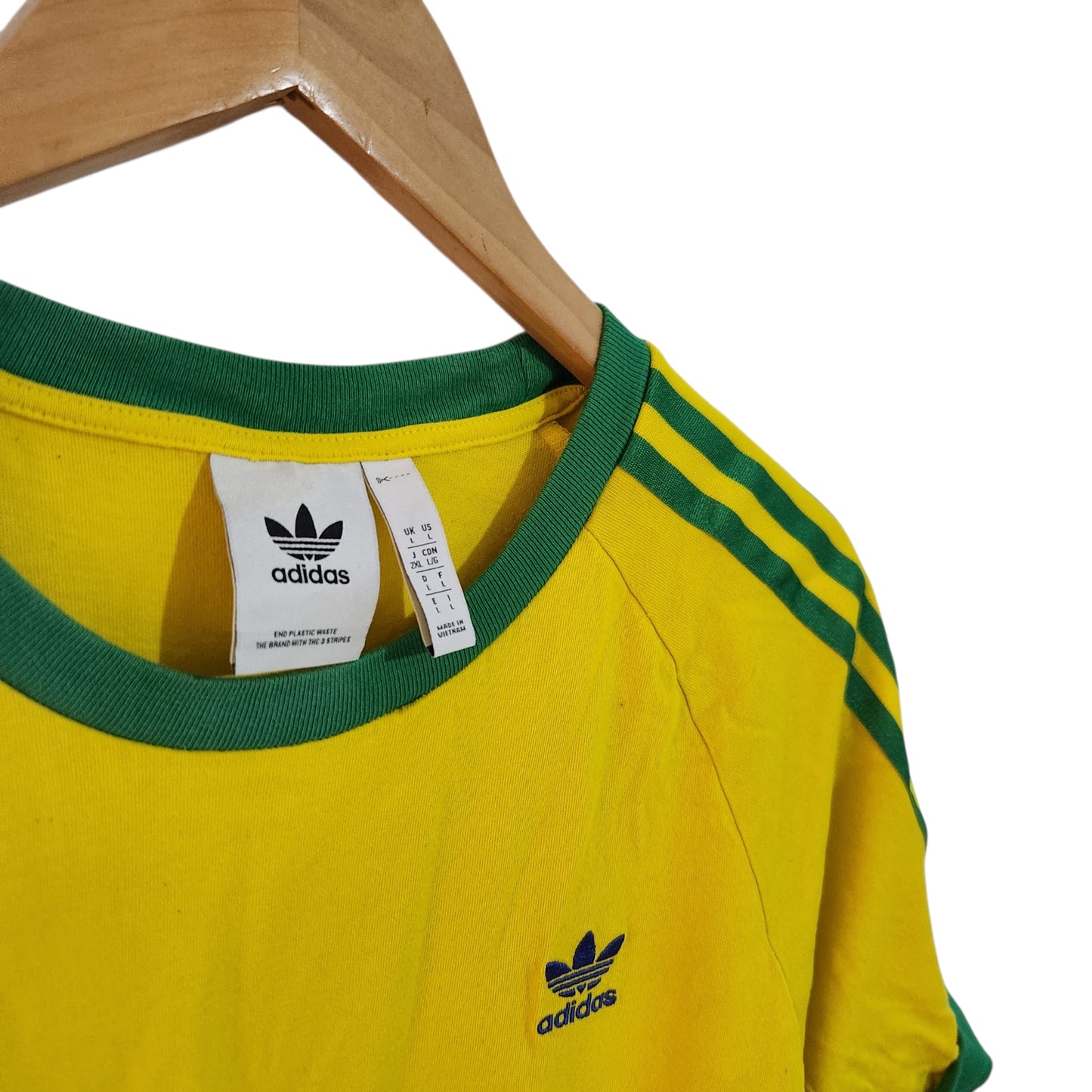 ADIDAS ORIGINALS | חולצת טי לגבר מידה L | צהוב-ירוק | Trefoil