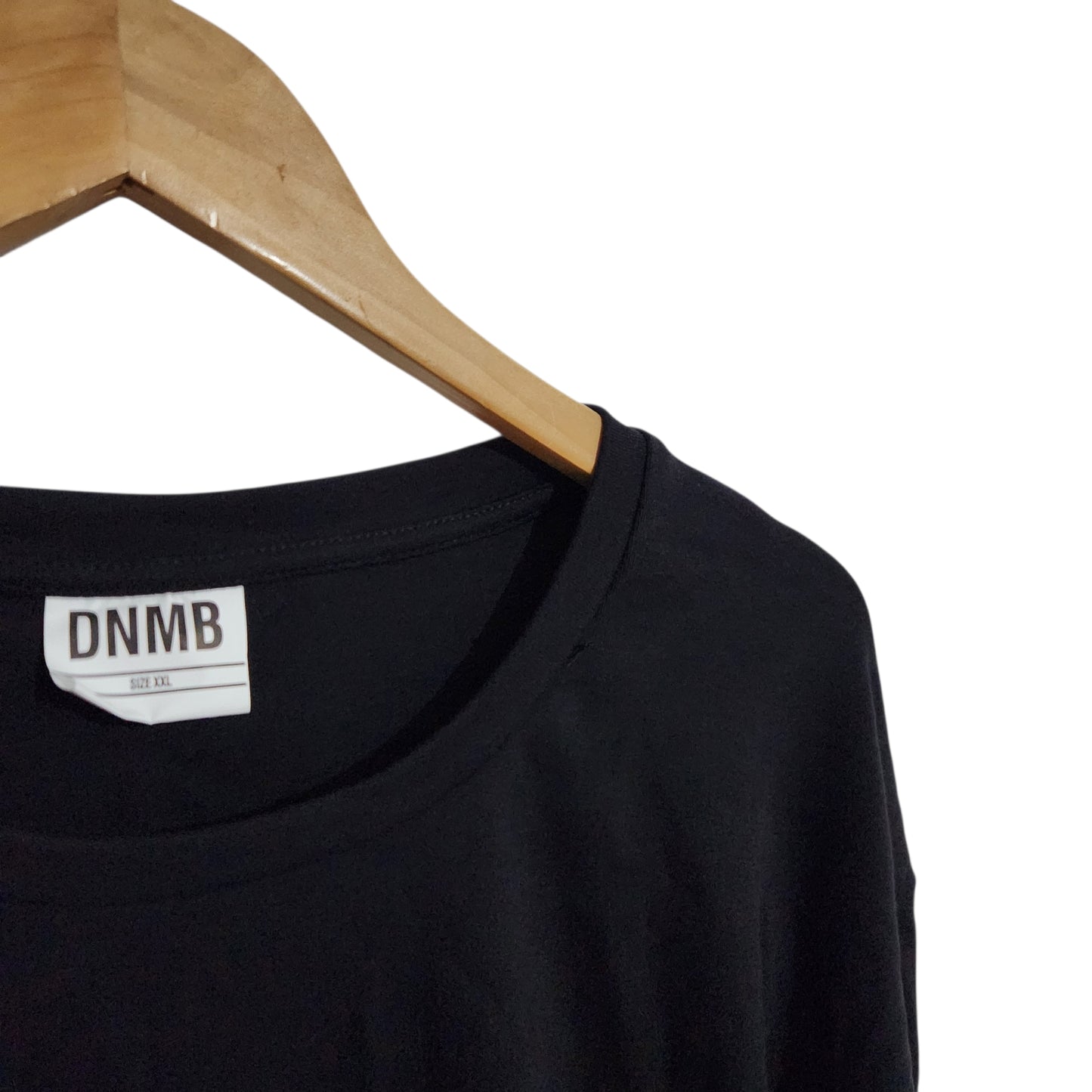 DNMB חולצת טי שרוול ארוך שחורה לגברים – מידה XXL