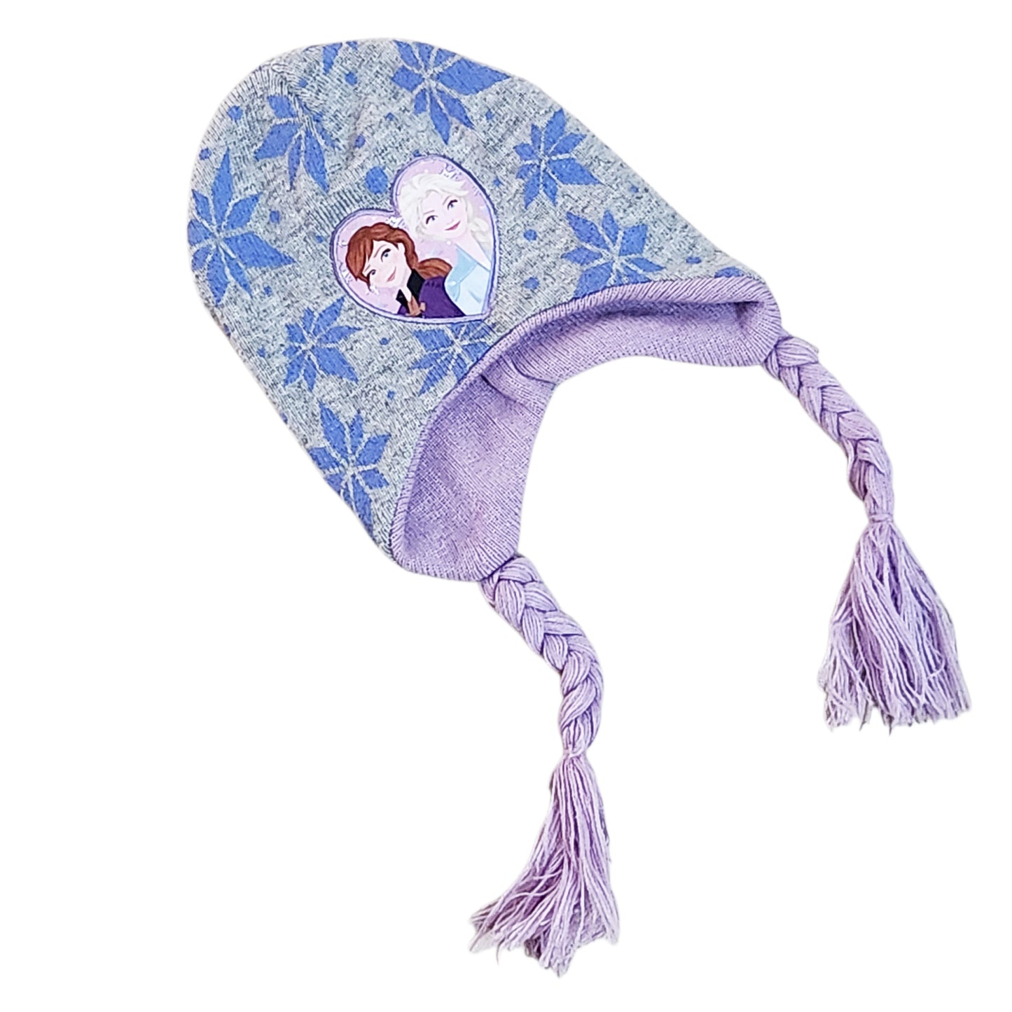 Frozen כובע חורף לילדות עם צמות גיל 3–5