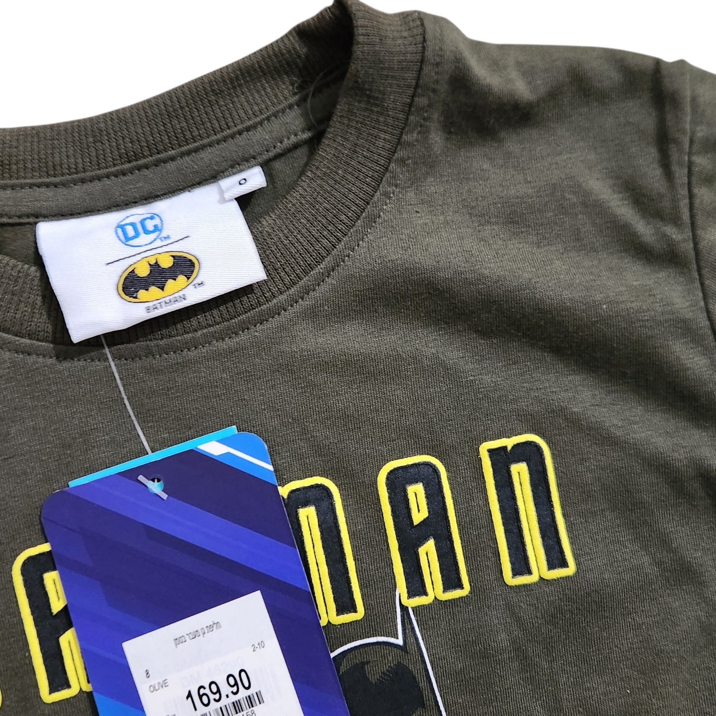 BATMAN | חולצה ארוכה צבע ירוק זית | חדשה עם תווית | לילדים גיל 8