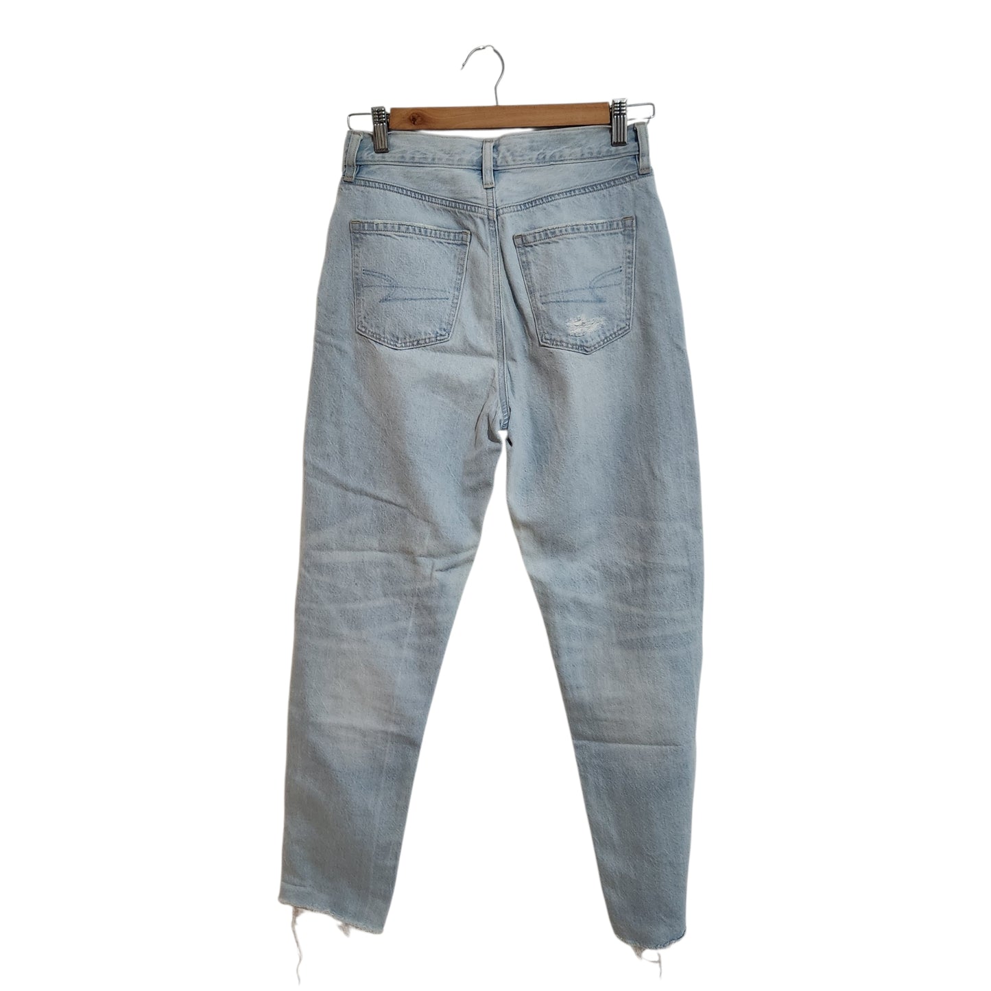 AMERICAN EAGLE ג'ינס נשים קרעים בגזרה גבוהה – מידה 2 | 28 אינץ'היקף מותן | מידה אירופאית 38 M