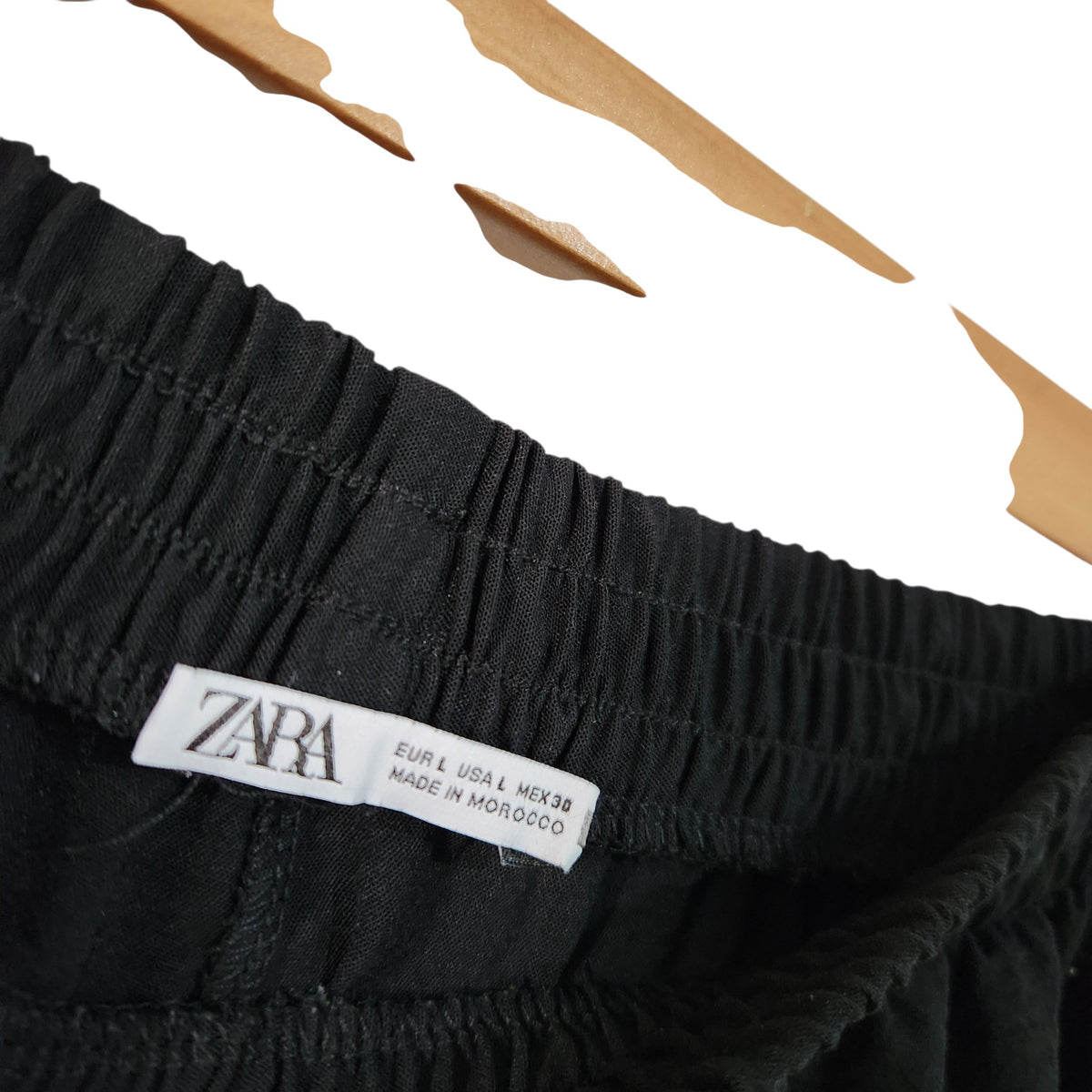 ZARA | מכנסיים רחבים שחורים לאישה | מידה L