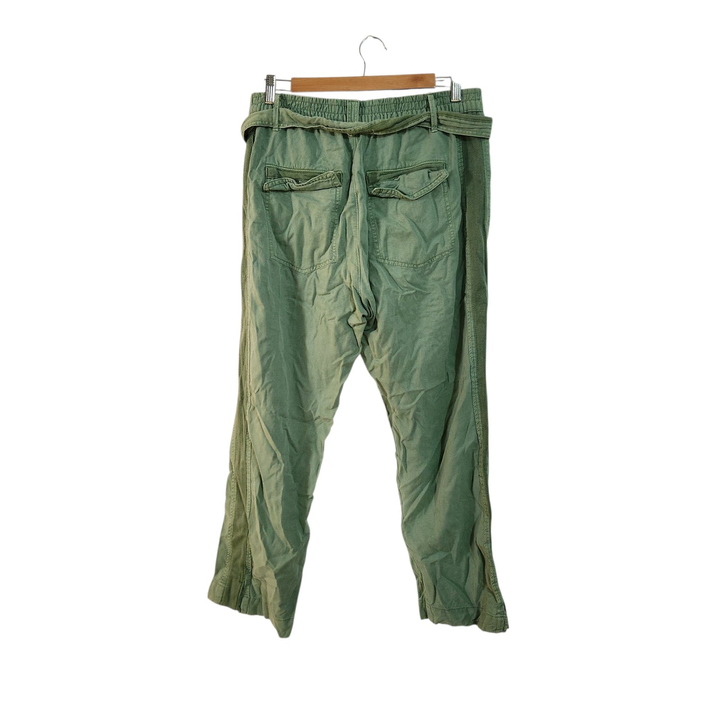 ZARA | מכנסיים ירוקים עם חגורת קשירה לאישה | מידה L