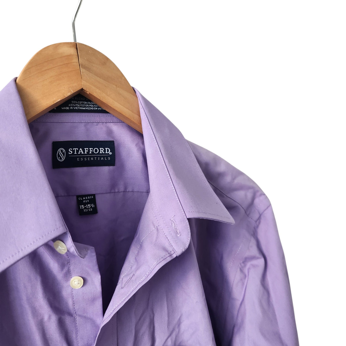 STAFFORD ESSENTIALS | חולצה מכופתרת סגולה לגבר | M/L (15–15½)