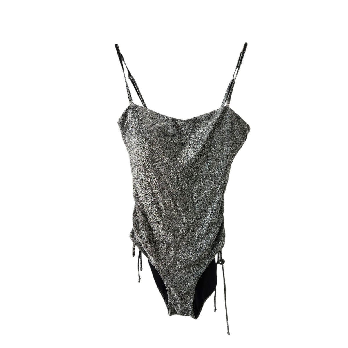 INTIMA | בגד גוף כסוף מטאלי עם כיווצים | אישה | S