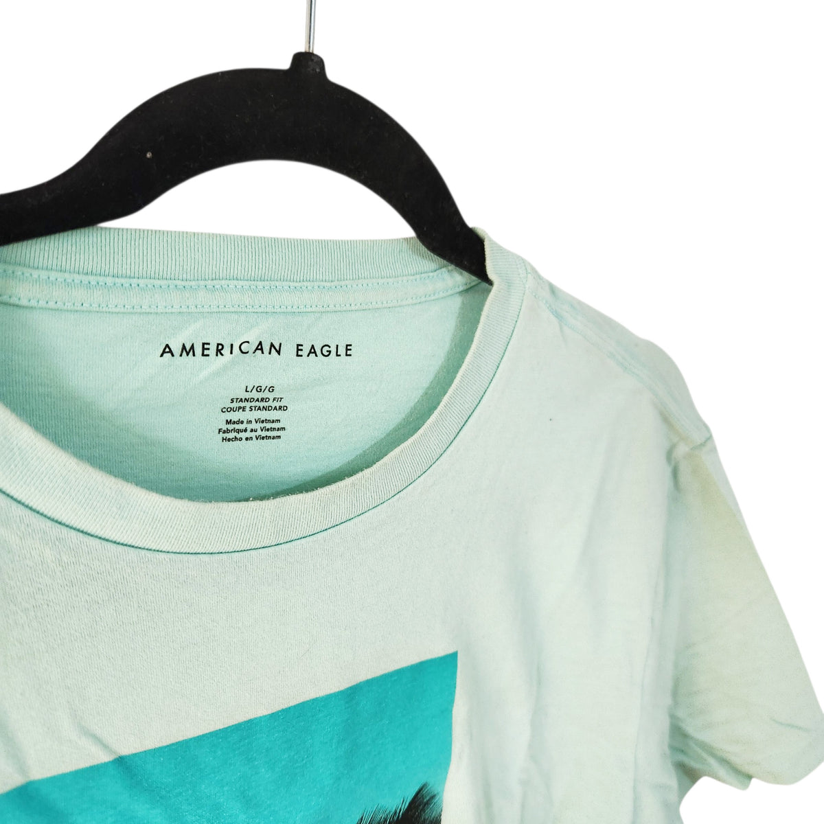 AMERICAN EAGLE | טי שירט לגברים | L | ירוק מנטה