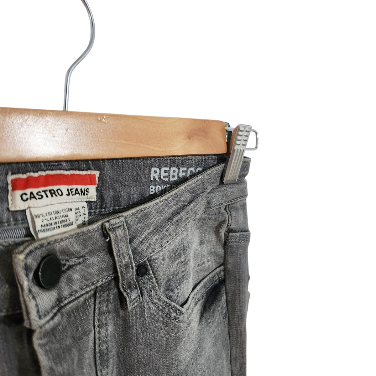 CASTRO JEANS | ג׳ינס Rebecca Boyfriend אפור | נשים | 34